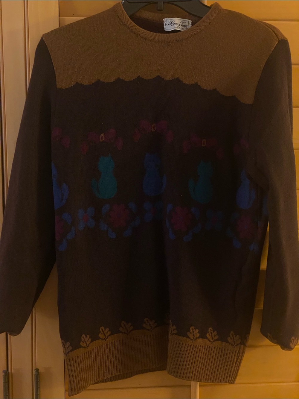 Vintage Crazy Time Cat sweater made in Italy